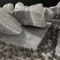 Modern Stone Stone Stone Pebbles Landscape 3d model