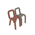 Stylish Modern Leisure Chairs With Curved Lines In Light Gray And Orange Design