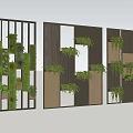 Modern Partition Designs With Green Plants And Wooden Panels For Interior Decor