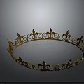 Ornate Golden Crown With Intricate Decorative Patterns For Costume Headwear Accessory