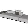 Modern Multiplayer Sofa Three-Seat Sofa 3d model