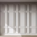 Elegant White Wainscoting Design With Classic Panel Details For Modern Interior Wall Decor 3d model