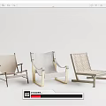 Minimalist Modern Leisure Chairs in Various Styles with Woven Seats Wooden Frames and Neutral Tones
