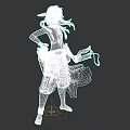 Elven Female Game Character With Red Hair Pointed Ears Green Outfit And Bow