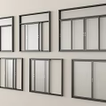 Various Modern Window Frame Designs Including Sliding and Casement Types 3d model