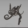 Futuristic Mechanical Octopus Creature Detailed 3D Model With Metallic Tentacles And Robotic Joints