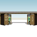 Modern Ecological Entrance Gate Design With Wooden Pillars And Green Plants
