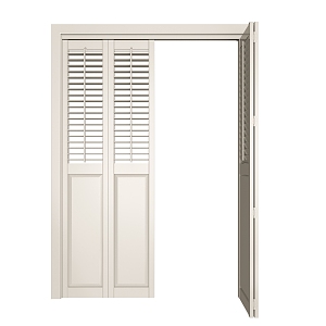 European style solid wood shutter core board door bedroom living room balcony door cover line 3d model