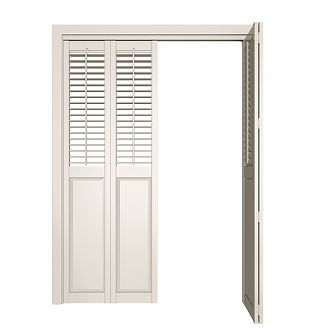 European style solid wood shutter core board door bedroom living room balcony door cover line 3d model