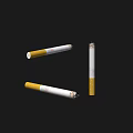 Cigarettes With Filter Tips And Lit Ends On Black Background 3d model