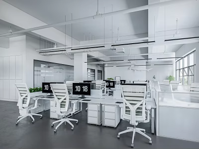 modern public office area office 3d model