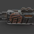 Futuristic Mechanical Device With Metal Structure And Green Glowing Lens Design