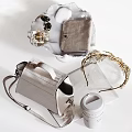 Elegant Decorative Accessory Collection With Coffee Cup Mini Bag Gold Headband Perfume Bottle And Tray