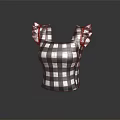 Fashionable Black And White Checkered Top With Ruffled Sleeves And Square Neck Design