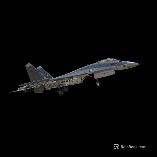 Advanced Military Gray Fighter Jet Flying With Weapons And Extended Landing Gear 3d model 