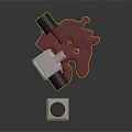 Essie Square Nail Polish Bottles With Brown Caps And Red Polish Spill