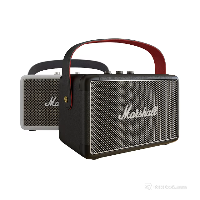 Marshall Portable Speakers With Handle Design In Black And Gray For Music 3d model 