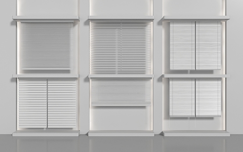 modern venetian blinds curtain 3d model