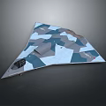 Triangular Unmanned Aerospace Craft For Space Exploration With Blue Gray Camouflage Pattern