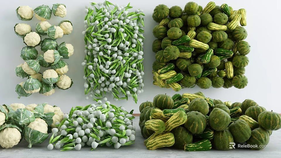 Fresh Various Vegetables Collection With Vibrant Green And Organic Produce 3d model 