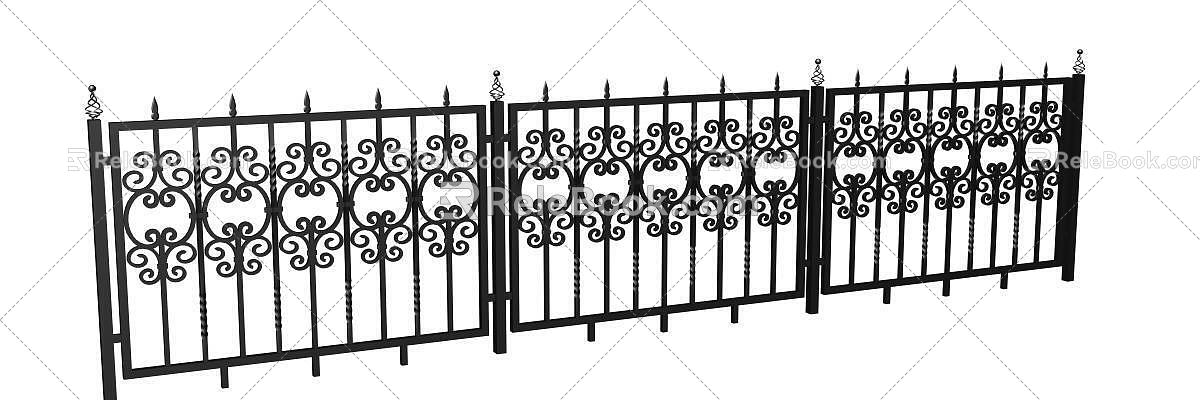 wrought iron fence 3d model