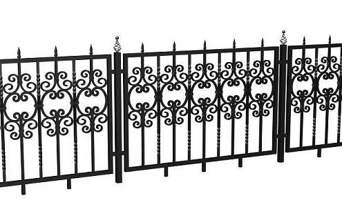 wrought iron fence 3d model