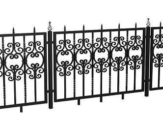 wrought iron fence 3d model