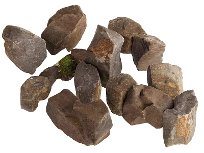 Natural Brown Rockery Stones With Irregular Shapes For Garden Landscape Decoration 3d model