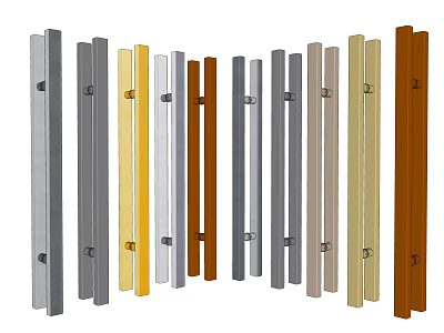 Modern Door Handles In Assorted Colors And Metal Finishes For Home Use 3d model