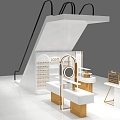 Shopping Mall Central Hall Light Luxury Simple Cream Style Jewelry Store 3d model