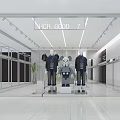 Modern Clothing Store With Glass Window Display Mannequins And Clothing Racks In Bright Interior