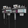 Wall Mounted Bathroom Set With Toiletries Hair Dryer And Tissue Holder