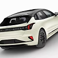 Sleek Modern White Coupe Car With Streamlined Design Black Roof And Black Alloy Wheels