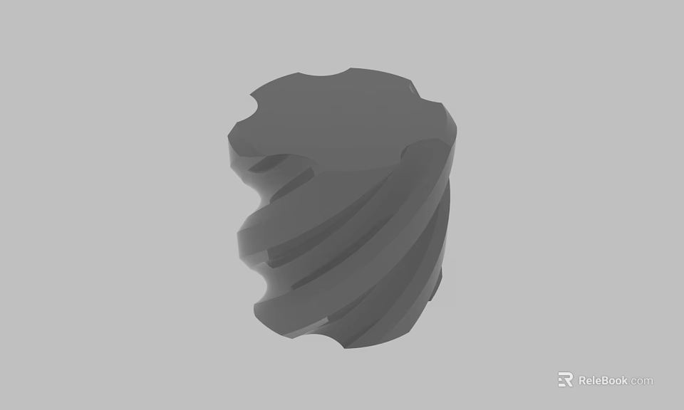 Gray Spiral Shaped 3D Model Object With Curved Layers And Smooth Surface 3d model 