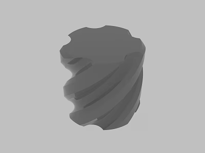 Gray Spiral Shaped 3D Model Object With Curved Layers And Smooth Surface 3d model