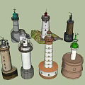 Collection of Various Lighthouse Models With Different Colors Styles And Details