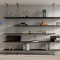 Modern Bookshelf Storage Rack Bookshelf Ornaments Combination 3d model