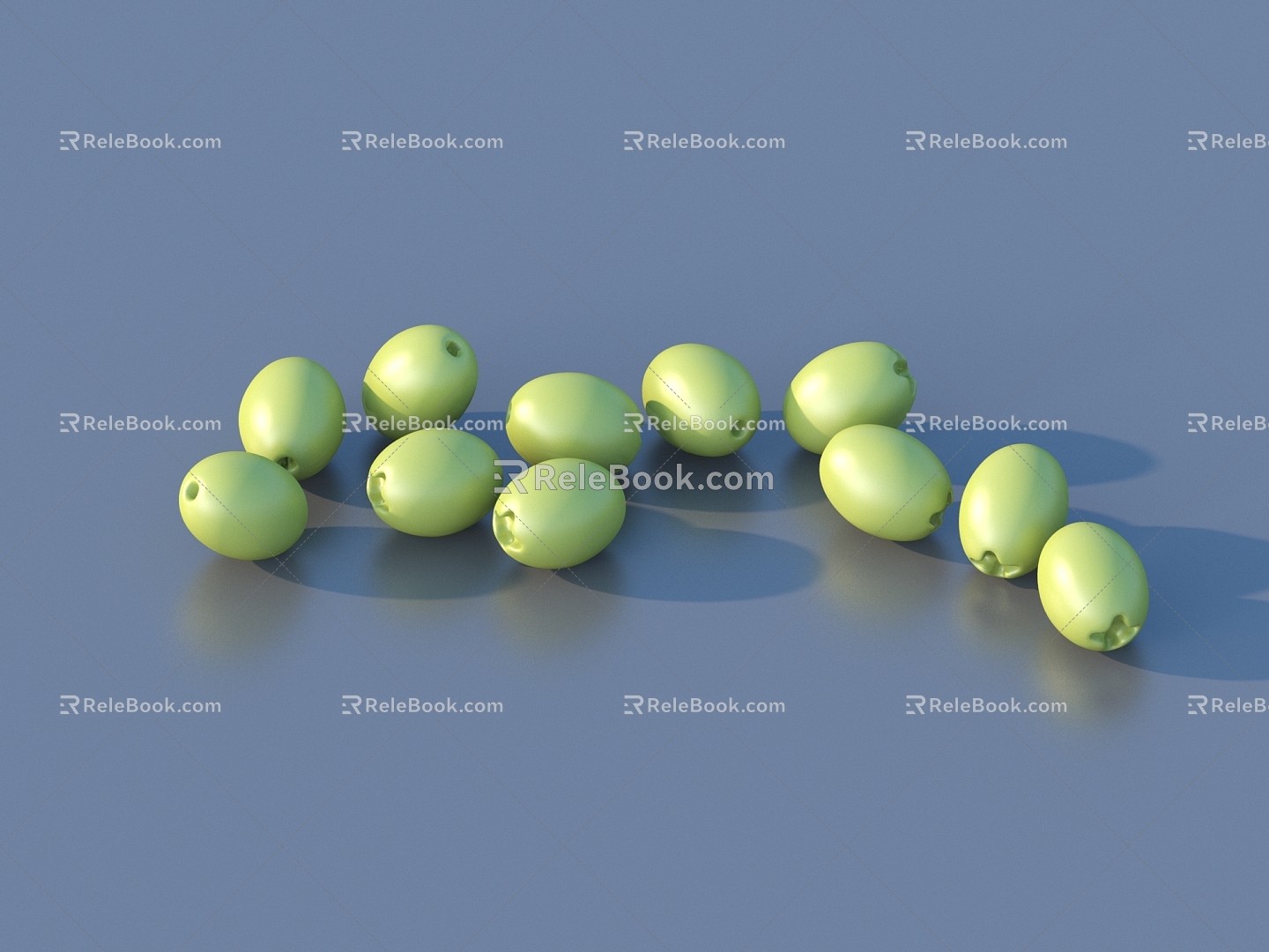 Green jujube fruit 3d model