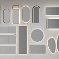 Home Decor Collection of Modern Wall Mirrors in Various Shapes and Illuminated Frames