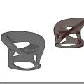 Modern Leisure Chair With Sleek Design Glossy Silver And Brown Finish