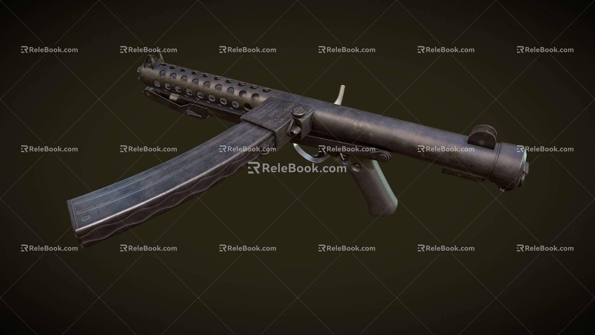 L2A3 Stirling submachine gun model