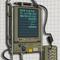 Military Communication Device With SPKR Active kHz Frequency Distance Display And Caution Labels