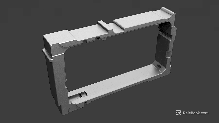 3D Rendered Mechanical Frame Structure With Rectangular Design And Connecting Parts 3d model 