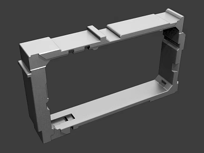 3D Rendered Mechanical Frame Structure With Rectangular Design And Connecting Parts 3d model