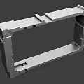 3D Rendered Mechanical Frame Structure With Rectangular Design And Connecting Parts