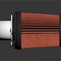 Red Cylindrical Car Air Filter With Metal Inlet And Filter Element 3d model