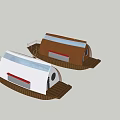 Modern White And Brown Floating Boathouses With Wooden Decks And Windows
