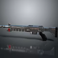 Modern Silver Weapon Featuring Metallic Design Black Grip And Red Accent