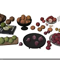 Fresh Assorted Fruits Display in Bowls and Plates with Colorful Varieties