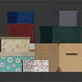 Colorful Decorative Ornament Set With Various Shapes Stacked Boxes For Home Decor